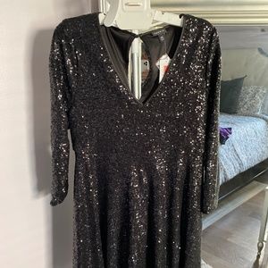Black Plus Size Sequin Dress